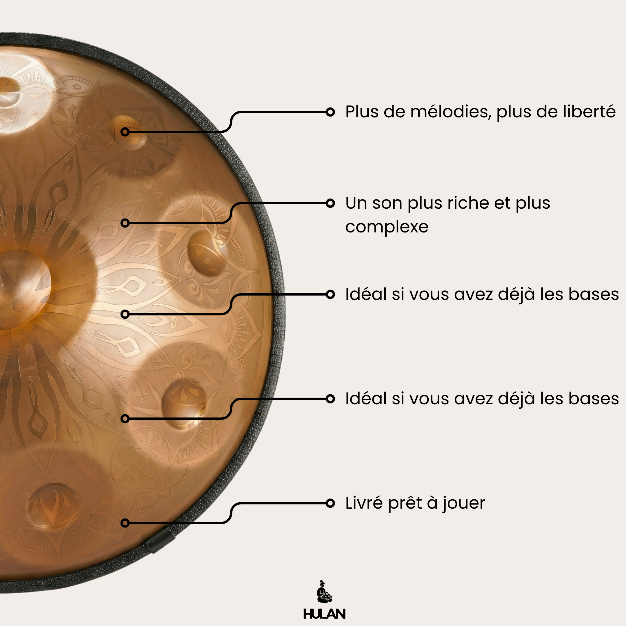 Handpan Doré Ambré