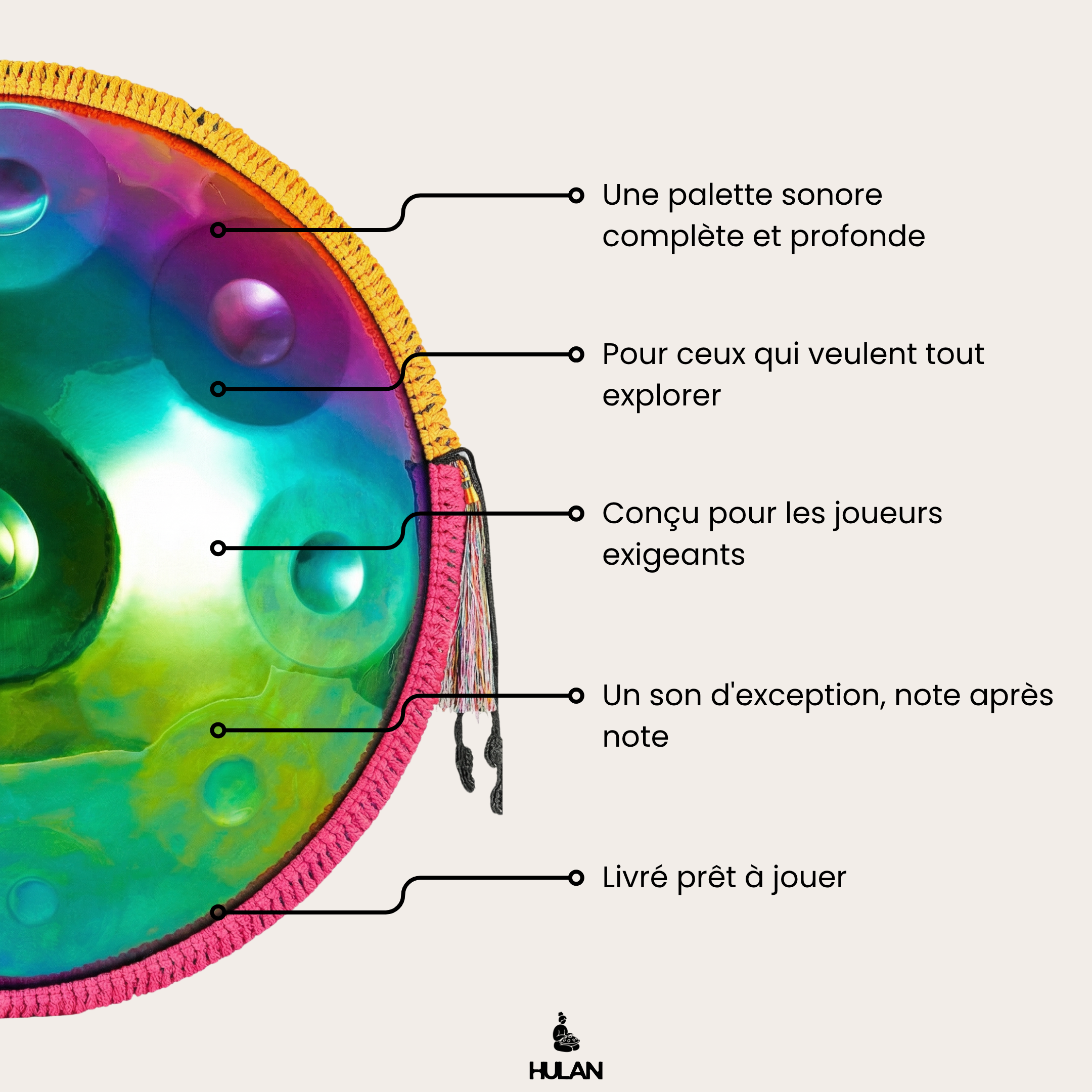 Handpan Arc-en-ciel Irisé