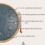 Tongue Drum 15 notes 13 pouces