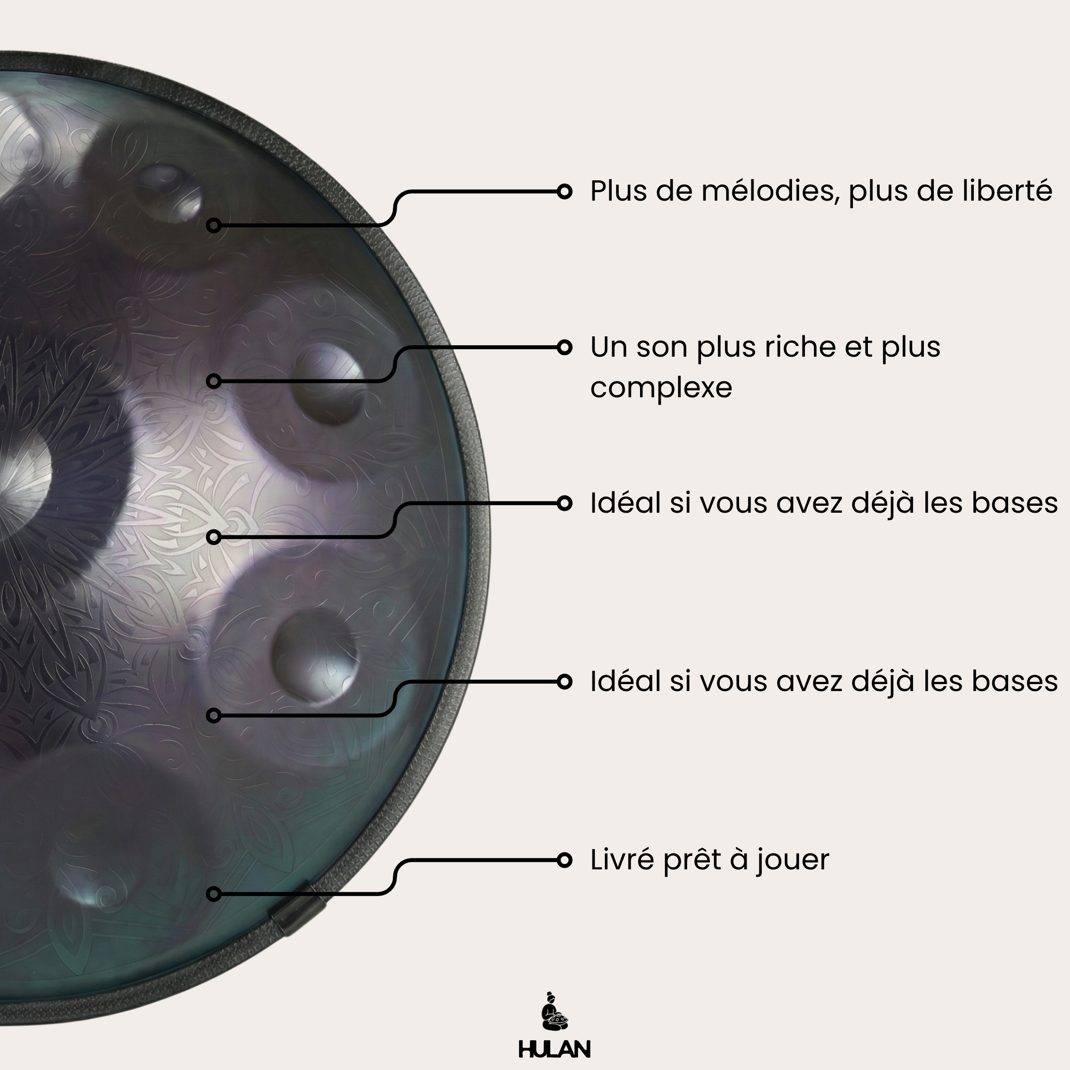 Handpan Bleu Irisé