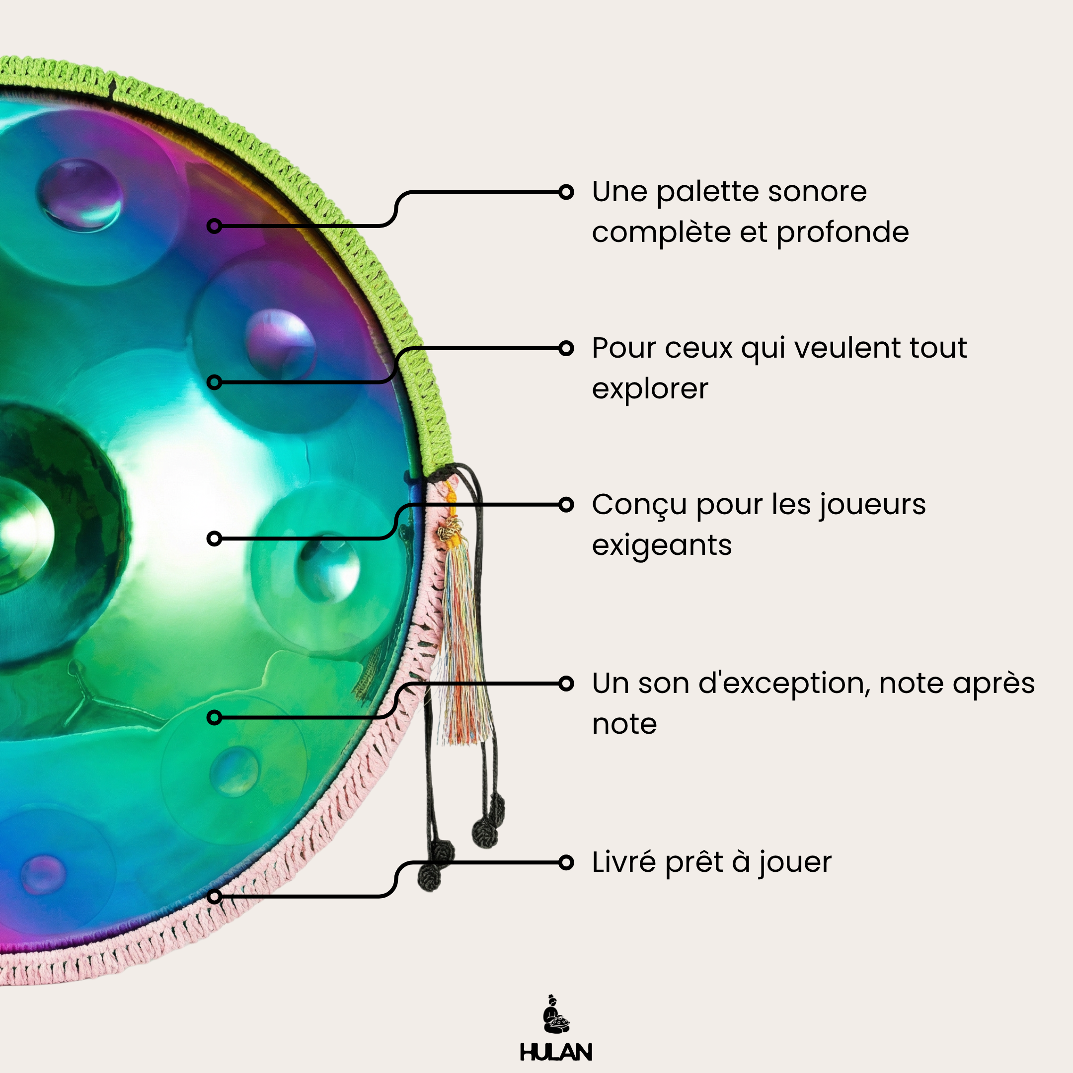 Handpan Multicolore Irisé
